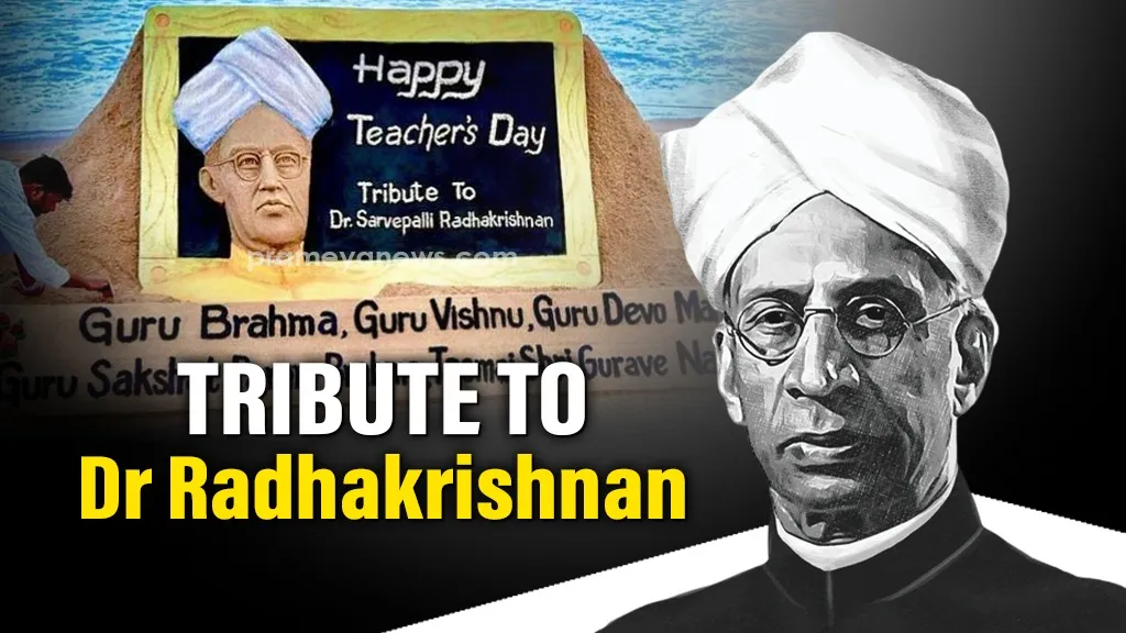 Renowned sand artist Sudarsan Pattnaik paid a heartfelt tribute to Dr. Sarvepalli Radhakrishnan, India's second President and revered scholar, with a stunning sand sculpture on Puri beach on Teachers Day